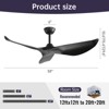 Sofucor 38 Inch Modern Ceiling Fans No Lights with Remote Control Black 3 Blades Indoor Outdoor Ceiling Fans for Patios Living Room Bedroom - 3 of 4
