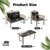 Jojoka 4pc Patio Furniture Set, Wicker Outdoor Conversation Set with Loveseat, 2 Chairs & Glass Table for Apartment, Porch, Backyard, or Bistro - 2 of 4
