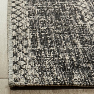 6'7" Square Gray Synthetic Outdoor Area Rug