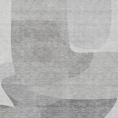 HomeRoots 5' X 8' Linen And Gray Abstract Washable Indoor Outdoor Area Rug