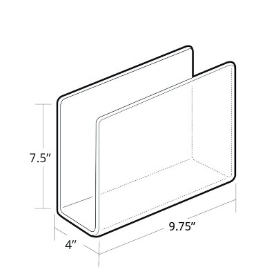 Large Clear Acrylic Desk File Holder Set, 4-Pack