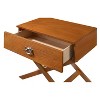HomeStock Oak Nightstand with Croc Textured Drawer Front, 25x27x16 Stylish Contemporary Bedside Storage Table with Drawer - 4 of 4