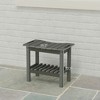 Resenkos Shower Ottoman Bench,Shower Bench, Waterproof Shower Stool with Handle, Storage Shelf, Dark Gray - 3 of 4