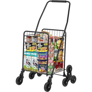 Folding Shopping Cart with 22 Gallon Large Basket, Grocery Cart with 360° Swivel Wheels, 110 Lbs Large Capacity Utility Cart for Shopping, Grocery - 1 of 4
