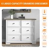 Cabinet Dresser Chest With 6 Drawers, Chest Of Drawers, Bedroom Dresser White - 3 of 4