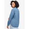 ellos Women's Plus Size Button Front Denim Shirt - image 3 of 4