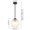 Rennnsan Halvine 9"W 1-Light Globe Textured Glass Modern Glam Dimmable Pendant in Black - 3 of 4