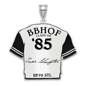 Black Bow Jewelry Sterling Silver Enos Slaughter Signature Enamel Jersey Pendant - 1 of 4