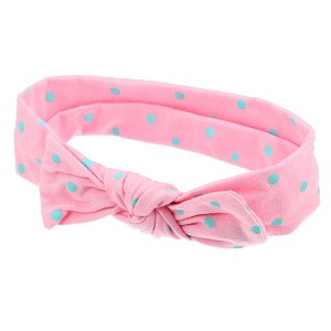 Unique Bargains Cotton Polka Dot Bow Headband Fashion Cute Hair Band for Child 7.7 Inch - 1 of 4