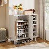 ORRD 2-Door Rattan Shoe Cabinet for 20 Pairs, 8 Adjustable Shelves & Ventilated Back - 4 of 4