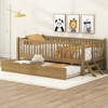 Whisen Twin Size Wood Platform Bed with Guardrail and 2 Drawers - 2 of 4
