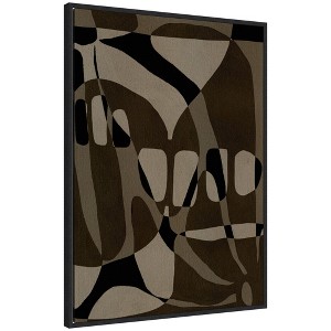 Kate and Laurel Contour 1 Framed Canvas Wall Art by Shatha Al Dafai 28 x 38 Sylvie Black, Modern, Abstract Art for Wall Decor, Living Room, Bedroom - 1 of 4