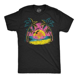 Mens Funny T Shirts Neon Shore Awesome Vacation Graphic Novelty Beach Tee For Men - Crazy Dog Men's T Shirt For Summer Vacation - 1 of 4