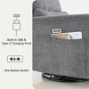 Vipbear Swivel Glider Rocking Chair for Living Room Rocker Recliner Chair with Lumbar Support, USB and Type-C Ports Theater Seating,Chenille Gray - 4 of 4