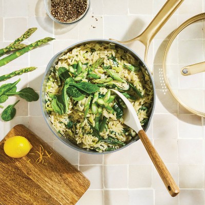 3qt Nonstick Ceramic Coated Aluminum Sauce Pan with Champagne Handle Cream - Figmint™