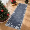 Christmas Snowflake Area Rug, Indoor Floor Carpet Washable with Non Slip Backing, Low Pile Stain Resistant Floor Mat for Living Room, Nursery - 2 of 4