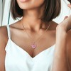 EVERLY JEWELRY | Rose Plated Sterling Silver 3 1/2 CT TGW Created Pink Sapphire Heart Pendant With Chain, 17-inch - 4 of 4