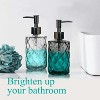 LunaLulinlk 2 Pack Glass Soap Dispenser Diamond 12 Ounce Kitchen Soap Dispenser Dish Soap (Clear and Grey) - 2 of 4