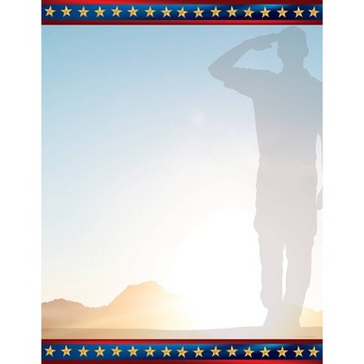 80ct Home Of The Brave Letterhead Blue