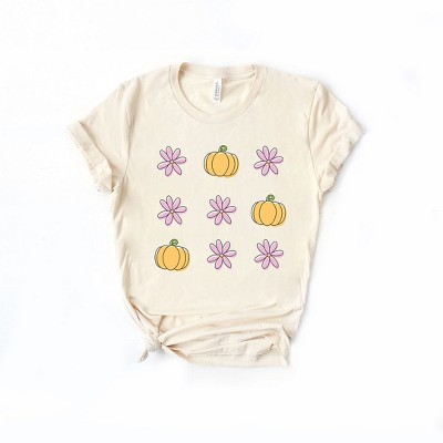 The Juniper Shop Pumpkin And Flowers Kids Short Sleeve Tee