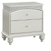 Gulches Pearl Beige Finish Nightstand 28 Inches High 2 Drawers Retro Leg Design - 2 of 4