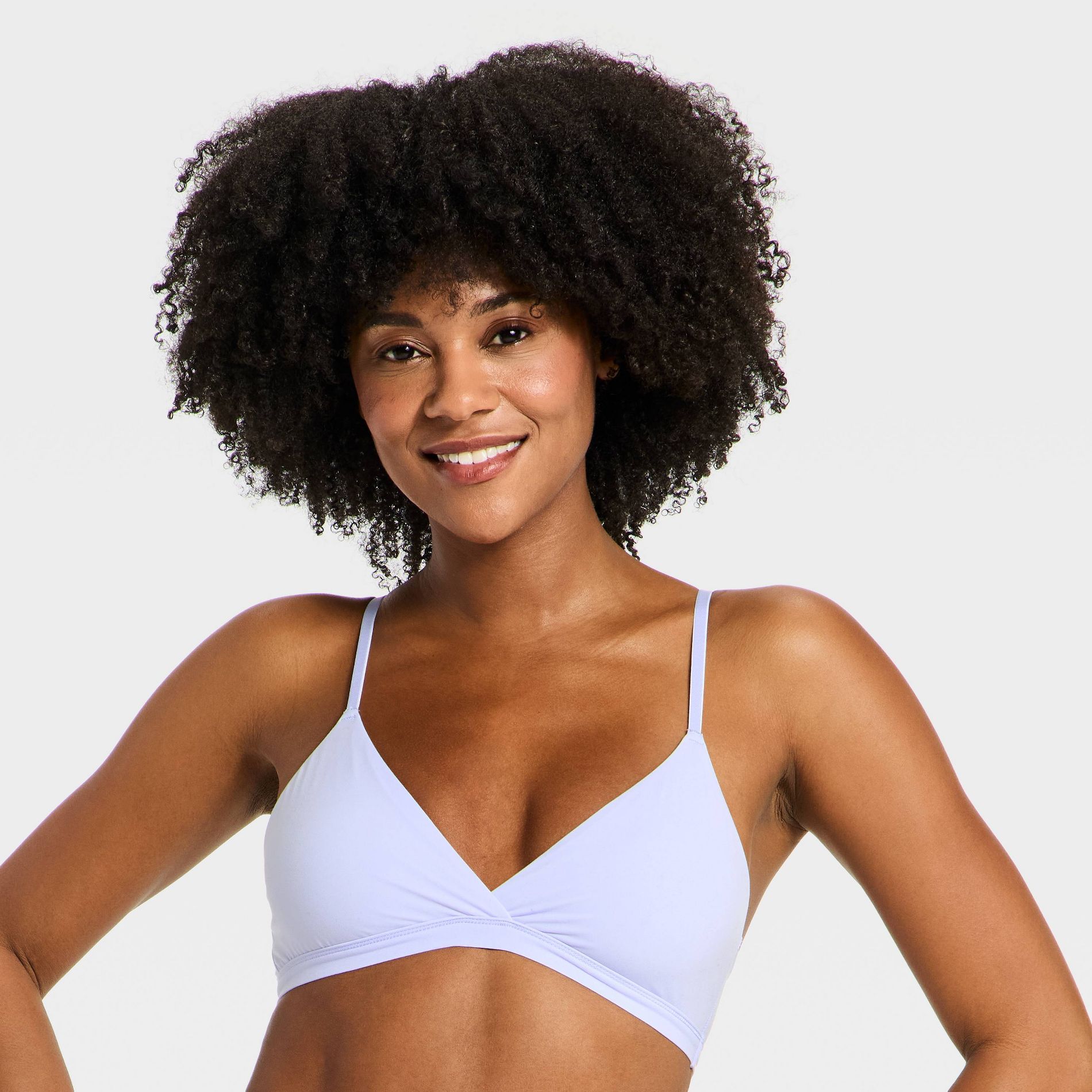 Women's Luxe Stretch Unlined Triangle Bralette - Auden™ Blue