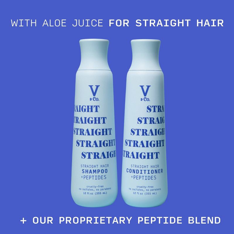V&#38;Co. Beauty Straight Hair + Peptide Shampoo - 12oz, 3 of 11