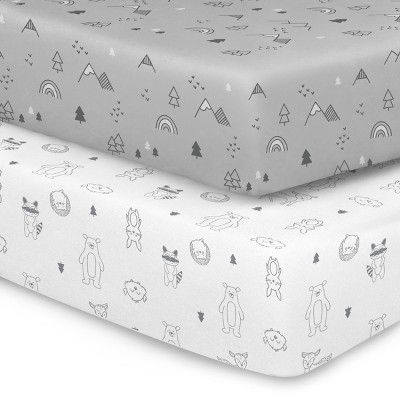 Keababies 2-pack Isla Mini Crib Sheets, Pack And Play Sheets Fitted