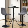 Costway Adjustable Bar Stools Swivel Counter Height Linen Chairs with Back Gray - image 2 of 4