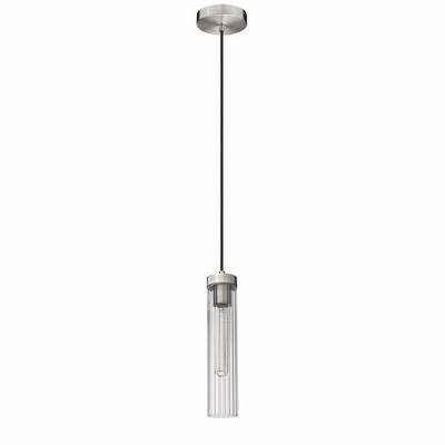 Beau 12.75" Brushed Nickel Glass Pendant Light