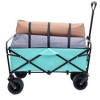 YONWAY 440lbs Collapsible Foldable Utility Wagon Cart,With Strapping System,3pcs plastic Liner Bag For Camping Shopping Sports Gardening Fishing - 2 of 4
