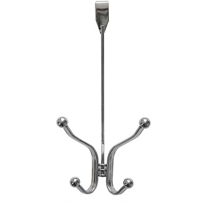 Tango Over the Door Double Hook Chrome - Splash Home: Metal Hanging Storage for Shower, Bath Organizer