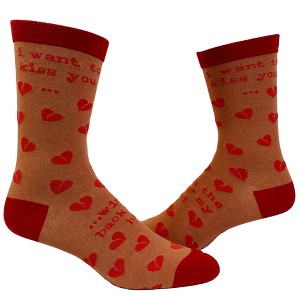 Crazy Dog T-Shirts Women's I Want to Kiss You With The Back Of My Hand Socks Funny Sarcastic Slap Footwear - 1 of 4