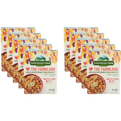 Cascadian Farm Organic Fruity Crispy Rice Cereal - Case of 10 - 11.5 oz