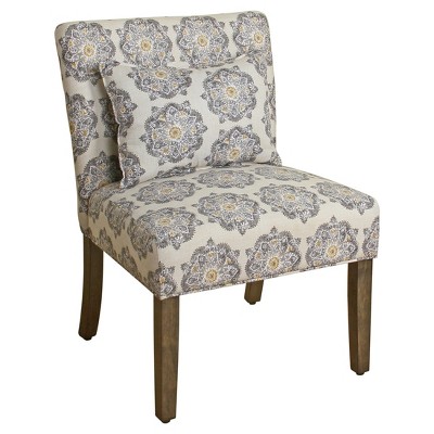 Parker Accent Chair with Pillow - Graystone Medallion - HomePop