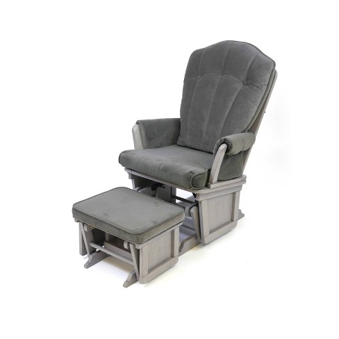 Suite Bebe Victoria Glider And Ottoman Gray Wood And Dark Gray Fabric Target