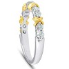 Pompeii3 1/2Ct Diamond Wedding Womens Ring Two Tone Band 14k White & Yellow Gold - 2 of 4