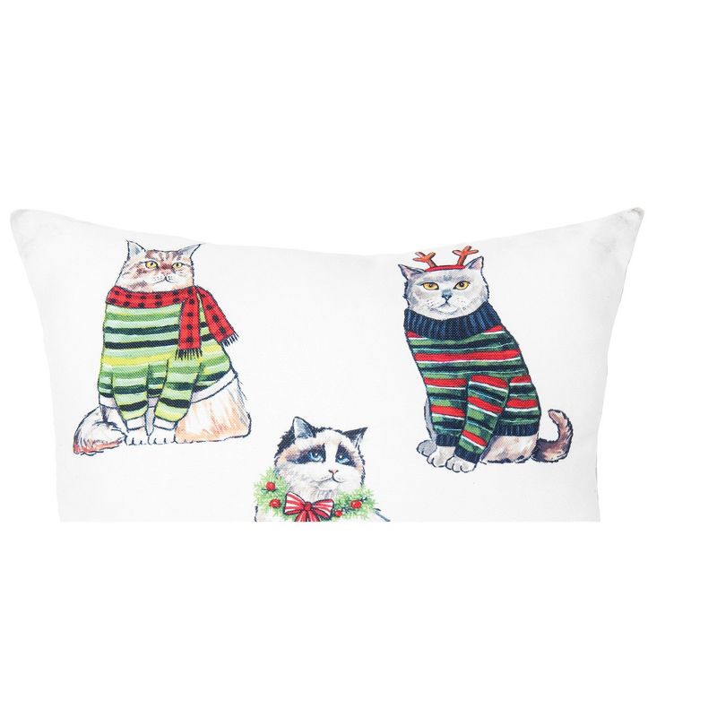 C&F Home 18" x 18" Five Cats Wearing Holiday Christmas Sweaters Indoor and Outdoor Throw Accent Pillow, 2 of 6