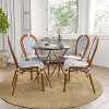 Merrick Lane Mael Set of Two Stacking Thonet Bistro Style Chair with Arms, Textilene Seat, and Bamboo Finished Metal Frame for Indoor/Outdoor Use - 2 of 4