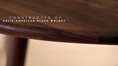 Mid-Century Modern Oval Walnut Wood Coffee Table, 38.5"
