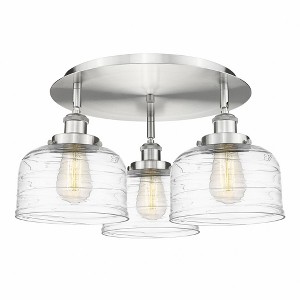 Bell - 3 Light Flush Mount In Art Deco Style-9.25 Inches Tall and 19.75 Inches Wide - 1 of 1