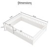 AZL1 Life Concept Beds Inspired Full Size Floor Bed with Secure Fencing and Door for Children Safe Sleep and Play Space, White, 78.19"*56.97"*21.46" - 3 of 4