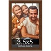 PosterPalooza | Photo Size Simple Brown Picture Frame - UV Acrylic, Foam Board Backing, Hanging Hardware - 2 of 4