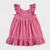 Toddler Girls' Adaptive Flutter Sleeve Woven Gauze Dress - Cat & Jack™ Pink Rose - 2 of 4