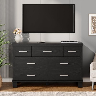 7-Drawer Dresser with Metal Handles, Modern Chest of Drawers for Bedroom, Living Room