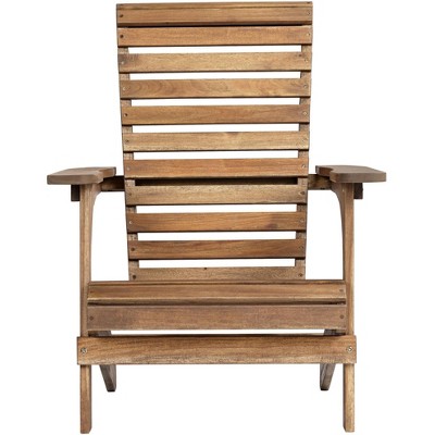Kenneth Natural Acacia Wood Adirondack Chairs Set of 2