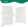 TUYOHW Metal Privacy Screen Outdoor, Decorative Privacy Panels, Freestanding Privacy Screen for Patio, Garden, Pool (White Square) - 2 of 4