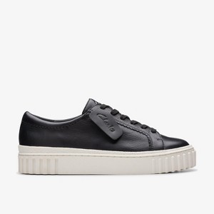Clarks Womens Mayhill Walk Black Leather Sneakers : Target