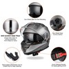 AHR Modular Full Face Motorcycle Helmet Flip up Dual Visor Motocross DOT S/M/L/XL/XXL - 4 of 4