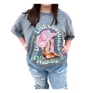 Women's Long Live Cowgirls Rocker Tee Plus - Zutter - 1 of 3